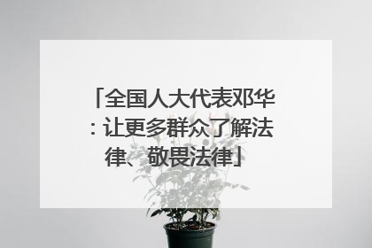 全国人大代表邓华：让更多群众了解法律、敬畏法律